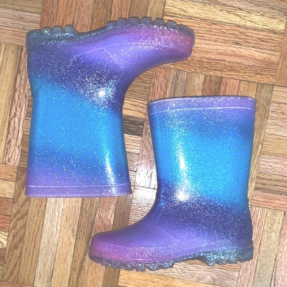 Girls Size 11 - Rain Boots - Mid-Calf - Sparkle / Glittery / Light Up Soles! - Picture 2 of 4